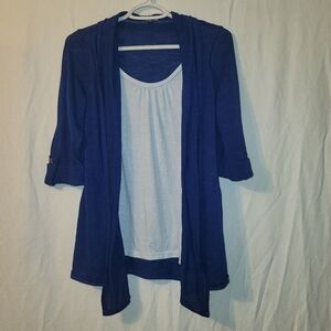 241. Notations Blouse Shirt Layered Look 3/4 Sleeve Sz S